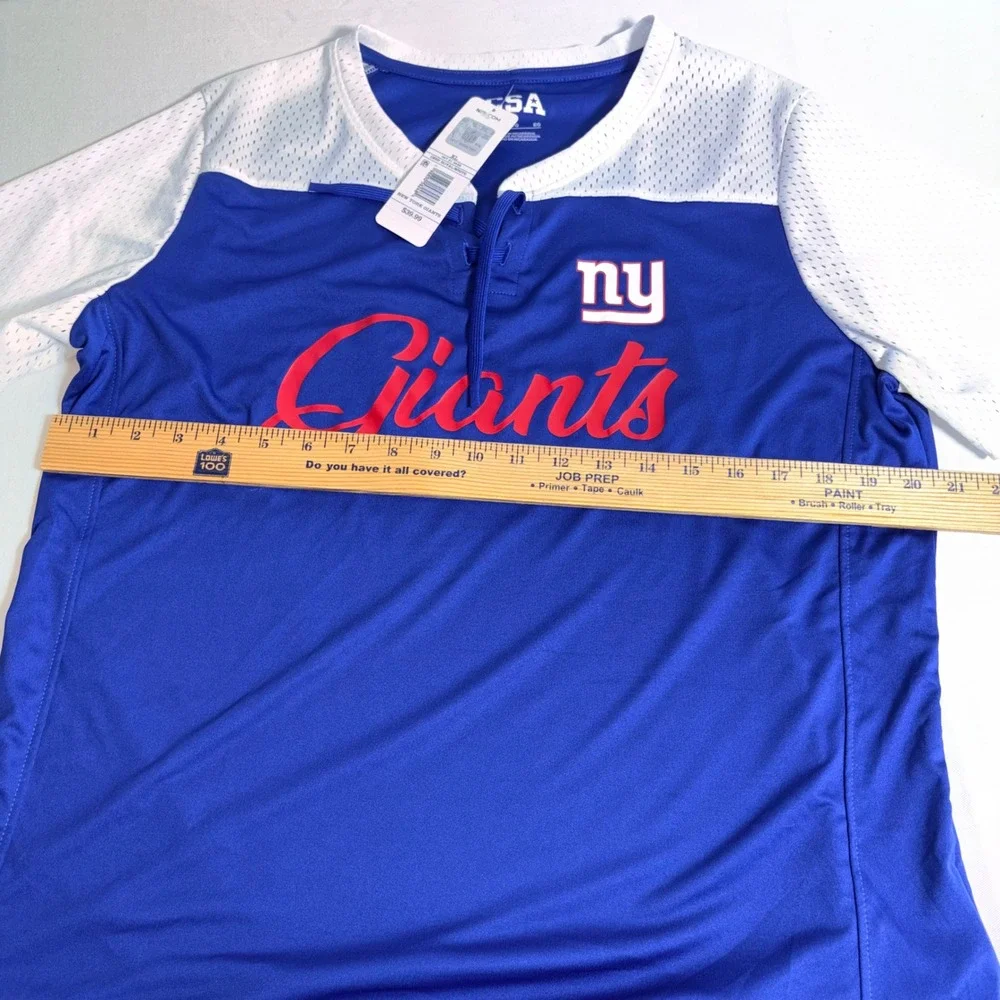 NFL Team Apparel NY Giants Jersey XL Royal Blue New Lace Up Mesh Shirt